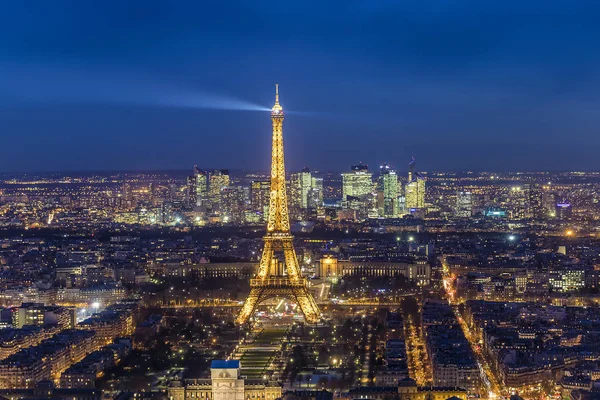 Paris França Março 2018 Vista Aérea Torre Eiffel Noite Paris — Fotografia de Stock