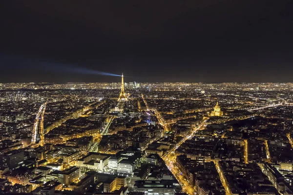 Vista Aérea Paisagem Urbana Paris Noite — Fotografia de Stock