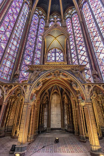 Paříž Francie Března 2018 Interiér Pohled Sainte Chapelle Gotická Královská — Stock fotografie