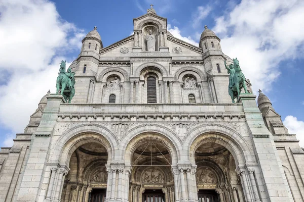 Facade Basilica Sacred Heart Paris Roman Catholic Church Minor Basilica — Stock Photo, Image