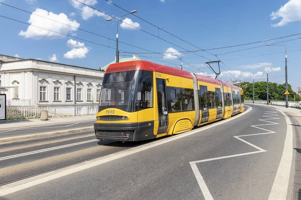 Warschau Polen Mei 2018 Directionele Jazz Tram Geproduceerd Door Poolse — Stockfoto