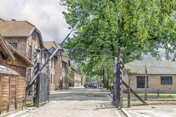 Auschwitz Polonia Junio 2018 Puerta Principal Del Campo Concentración Auschwitz —  Fotos de Stock