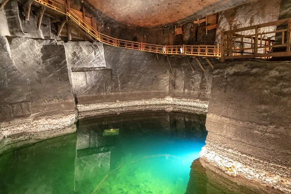 Lac Dans Mine Sel Wieliczka Pologne — Photo