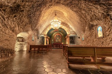 Wieliczka, Polonya 2 Haziran 2018: Wieliczka Bochnia Royal tuz Wieliczka Tuz kilisede benim benim ve.