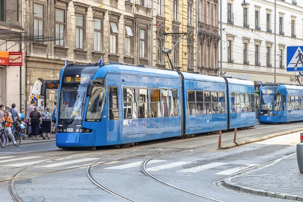 Krakow Polen Juni 2018 Tram Bombardier Het Historische Deel Van — Stockfoto