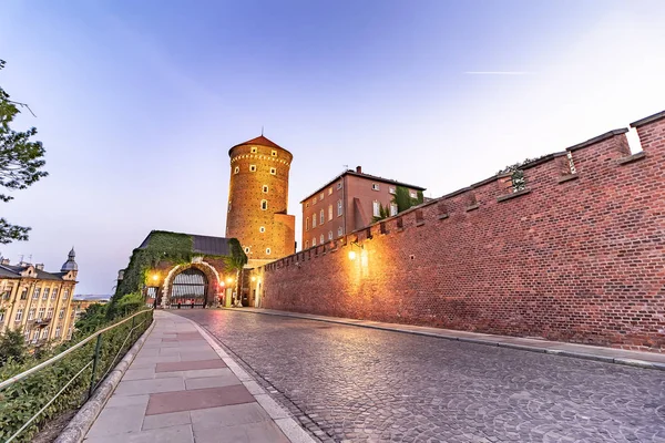 Castelo Real Monte Wawel Pôr Sol Cracóvia Polónia — Fotografia de Stock