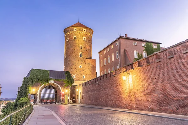 Castelo Real Monte Wawel Pôr Sol Cracóvia Polónia — Fotografia de Stock