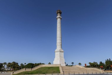 Anıt kaşiflerinden, 400 yıl dönümü sütun, Palos de la Frontera, Huelva, İspanya için. Columbus bulma.