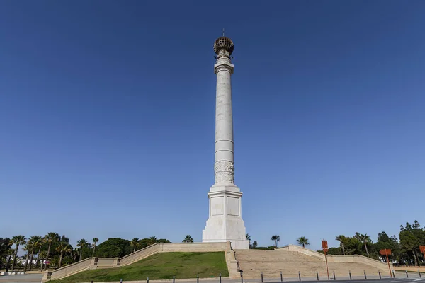 Monument Aux Découvreurs Colonne 400E Anniversaire Palos Frontera Huelva Espagne — Photo