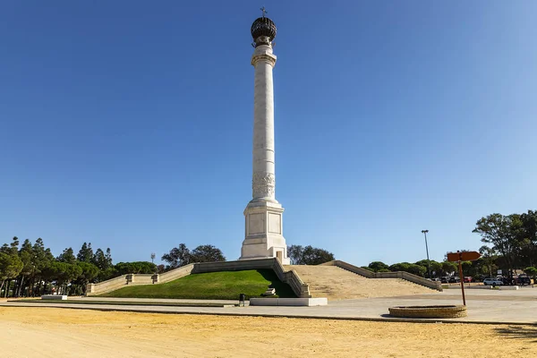 Monument Aux Découvreurs Colonne 400E Anniversaire Palos Frontera Huelva Espagne — Photo