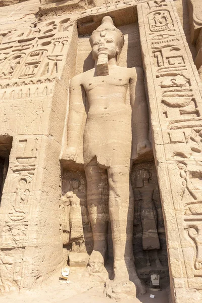 Detalj Exteriör Templet Abu Simbel Det Stora Templet Ramses Egypten — Stockfoto