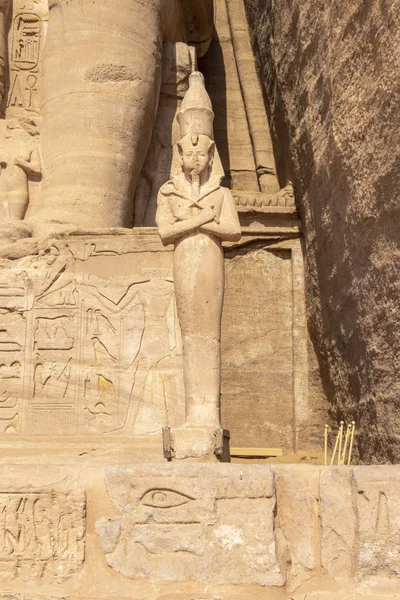 Ayrıntı Dış Tapınağı Ebu Simbel Büyük Tapınağı Ramses Mısır — Stok fotoğraf