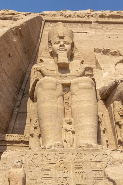 Detalhe Templo Exterior Abu Simbel Grande Templo Ramsés Egito — Fotografia de Stock