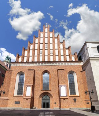 St John's Archcathedral Varşova'nın dış cephesi. Varşova PW şehitlik Saint John the Baptist Archcathedral Bazilikası. Varşova'nın tarihi kent Roma Katolik Kilisesi