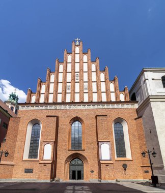 St John's Archcathedral Varşova'nın dış cephesi. Varşova PW şehitlik Saint John the Baptist Archcathedral Bazilikası. Varşova'nın tarihi kent Roma Katolik Kilisesi