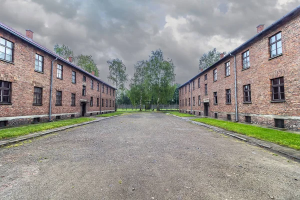 Fångens Baracken Auschwitz Koncentrations Och Utrotningslägren Camp Byggas Och Drivas — Stockfoto