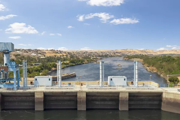 Hoge Dam Bij Aswan Voor Hydro Elektrische Energieopwekking Nubia Egypte — Stockfoto