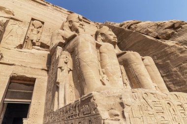 Ayrıntı, dış Tapınağı, Ebu Simbel, büyük Tapınağı Ramses II, Mısır