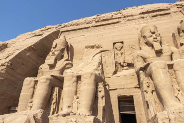 Ayrıntı, dış Tapınağı, Ebu Simbel, büyük Tapınağı Ramses II, Mısır
