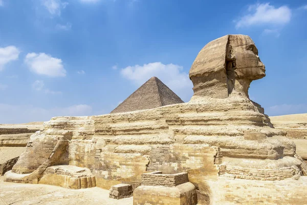 Sfinge Piramide Khafre Cairo Egitto — Foto Stock