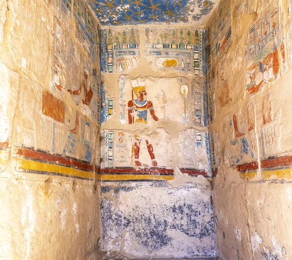 Иероглифы Стене Долине Царей Луксоре Египет — стоковое фото
