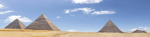 Panorama Okolicy Wielkich Piramid Gizie Egipt — Zdjęcie stockowe