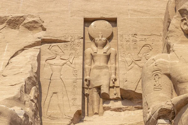 Ayrıntı Dış Tapınağı Ebu Simbel Büyük Tapınağı Ramses Mısır — Stok fotoğraf