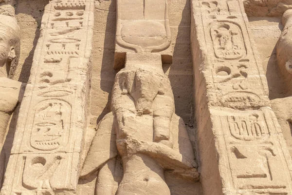 Detalj Exteriör Templet Abu Simbel Det Stora Templet Ramses Egypten — Stockfoto