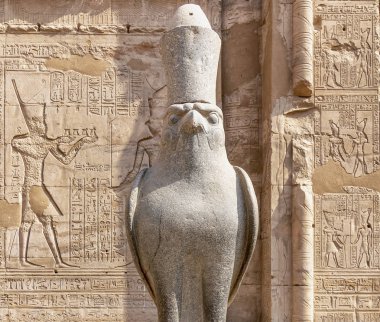 The Falcon God Horus at Edfu Temple, Located on the west bank of the Nile, Edfu, Upper Egypt clipart