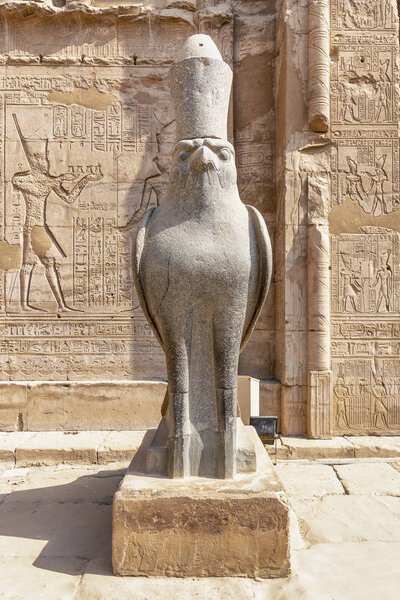 The Falcon God Horus at Edfu Temple, Located on the west bank of the Nile, Edfu, Upper Egypt