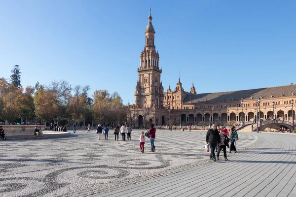 Seville Spanya Aralık 2018 Spanya Meydanı Plaza Espana Sevilla Spanya — Stok fotoğraf