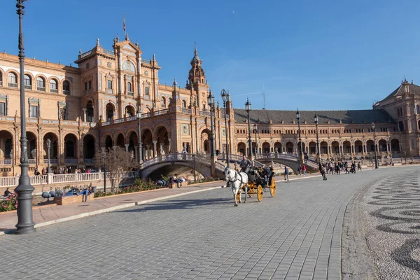 Seville Spanya Aralık 2018 Spanya Meydanı Plaza Espana Sevilla Spanya — Stok fotoğraf