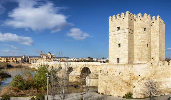 Mesquita Catedral Ponte Romana Com Torre Callahora Torre Calahorra Pôr — Fotografia de Stock