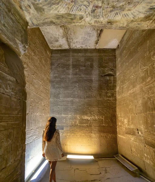 Edfu Tempel Der Dem Falkengott Horus Geweiht Ist Westufer Des — Stockfoto