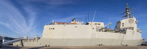 Navio Guerra Atracado Porto — Fotografia de Stock