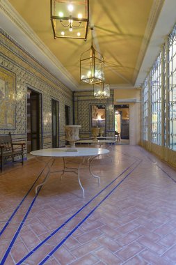Seville, Spain - January 13, 2019: Interior of Palace of the Countess of Lebrija in Seville, Andalusia, Spain clipart