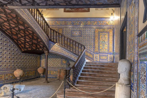 Sewilla Hiszpania Stycznia 2019 Wnętrze Pałacu Hrabiny Lebrija Sewilli Andaluzja — Zdjęcie stockowe