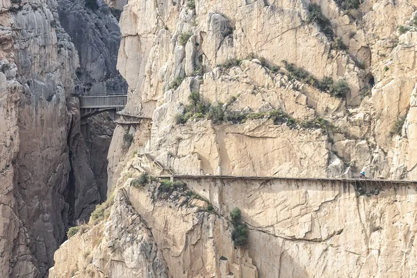 El Caminito del Rey (El Sendero del Rey) con Puente en Gorg — Foto de Stock