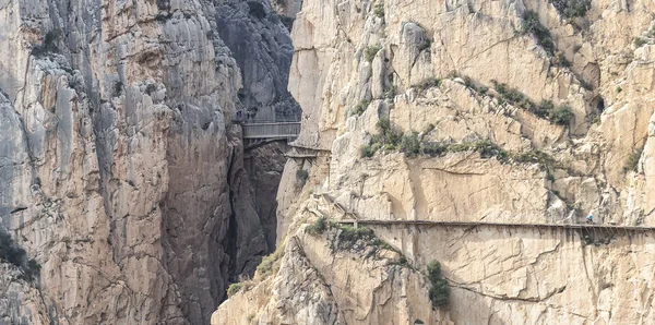 El Caminito del Rey (El Sendero del Rey) con Puente en Gorg — Foto de Stock