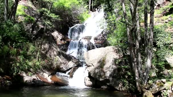 Slow Motion Waterfall Jerte Valley Spania — Videoclip de stoc