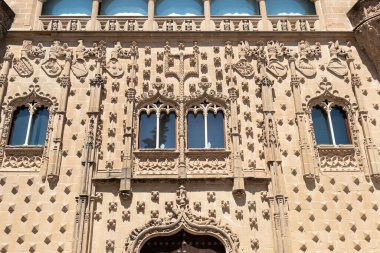 Baeza 'daki Jabalquinto Sarayı' nın detayları. Jaen ilindeki Rönesans şehri. Dünya mirası bölgesi. Endülüs, İspanya