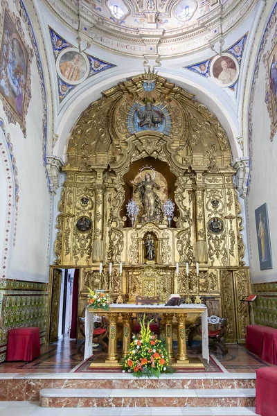 Bonares Huelva Espanha Agosto 2020 Altar Mor Igreja Nossa Senhora — Fotografia de Stock