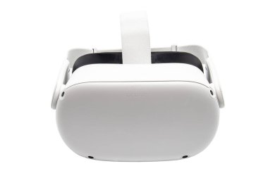 Huelva, İspanya - 13 Ekim 2020: Oculus Quest 2, VR 'nin bir sonraki nesli. Yeniden dizayn edilmiş bir form faktörü, yeni dokunmatik kontrolörleri ve şimdiye kadarki en yüksek çözünürlüklü ekran