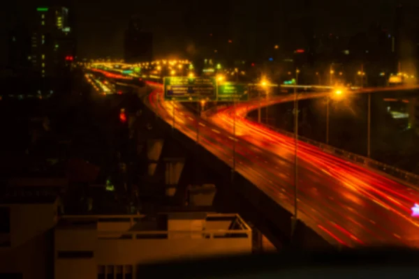 Abstenerse Borroso Bokeh Atasco Tráfico Por Noche Carretera Ciudad Escena — Foto de Stock