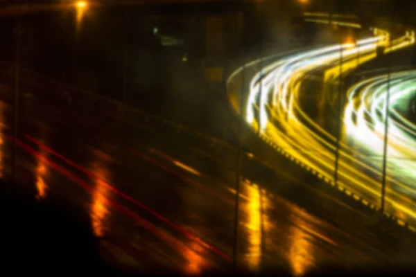 Abstact Unschärfe Bokeh Des Abendlichen Staus Auf Der Straße Der — Stockfoto