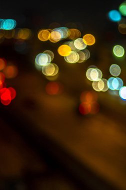 şehirde yolda akşam trafiği Blur bokeh soyut., gece sahnesi., Blur görüntüleri Focus değil