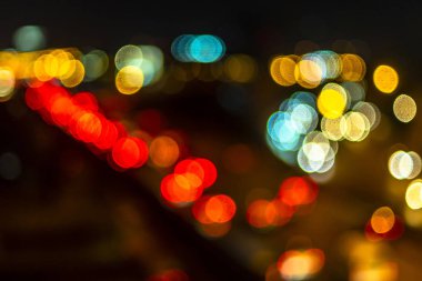 şehirde yolda akşam trafiği Blur bokeh soyut., gece sahnesi., Blur görüntüleri Focus değil