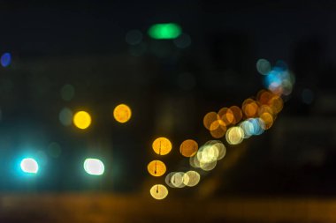 şehirde yolda akşam trafiği Blur bokeh soyut., gece sahnesi., Blur görüntüleri Focus değil