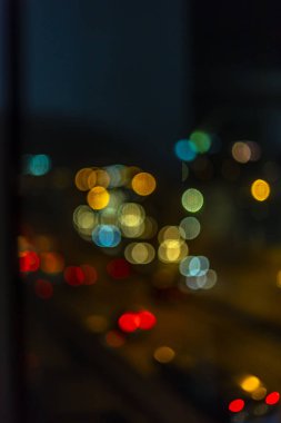 şehirde yolda akşam trafiği Blur bokeh soyut., gece sahnesi., Blur görüntüleri Focus değil
