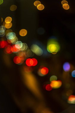 şehirde yolda akşam trafiği Blur bokeh soyut., gece sahnesi., Blur görüntüleri Focus değil